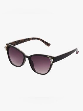 BETSEY JOHNSON CRYSTAL QUEEN CAT EYE SUNGLASSES